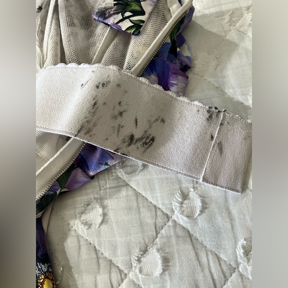 DOLCE & GABBANA PURPLE FLORAL PRINT SILK PENCIL DRESS- SIZE 42 (US 6) - Picture 9 of 14